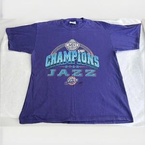 Vtg Utah Jazz Shirt Men XL Lee Sport NBA Champions 1997 West Finals 90 Y2K Retro